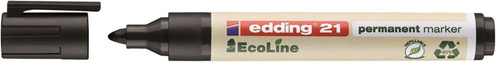 Marker permanentny e-21 EDDING ecoline, 1,5-3mm, czarny