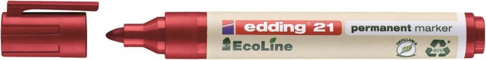 Marker permanentny e-21 EDDING ecoline, 1,5-3mm, czerwony