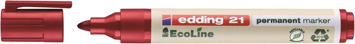 Marker permanentny e-21 EDDING ecoline, 1,5-3mm, czerwony