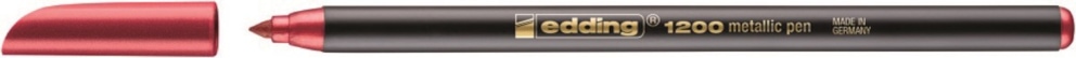 Pisak z cienką końcówką e-1200 EDDING, 1-3mm, metaliczny czerwony