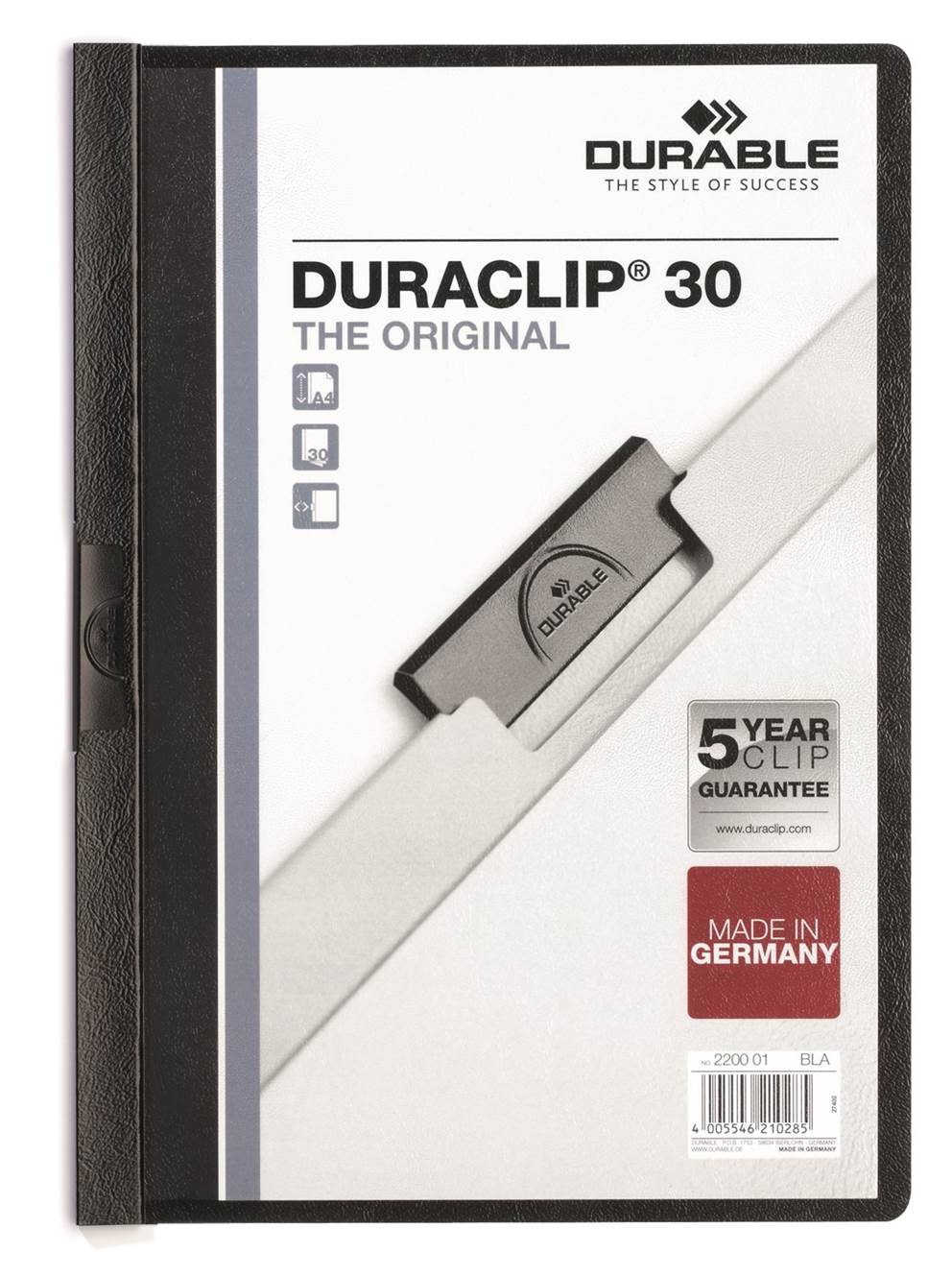 DURACLIP® Original 30, skoroszyt zaciskowy A4, 1-30 kart. czarny