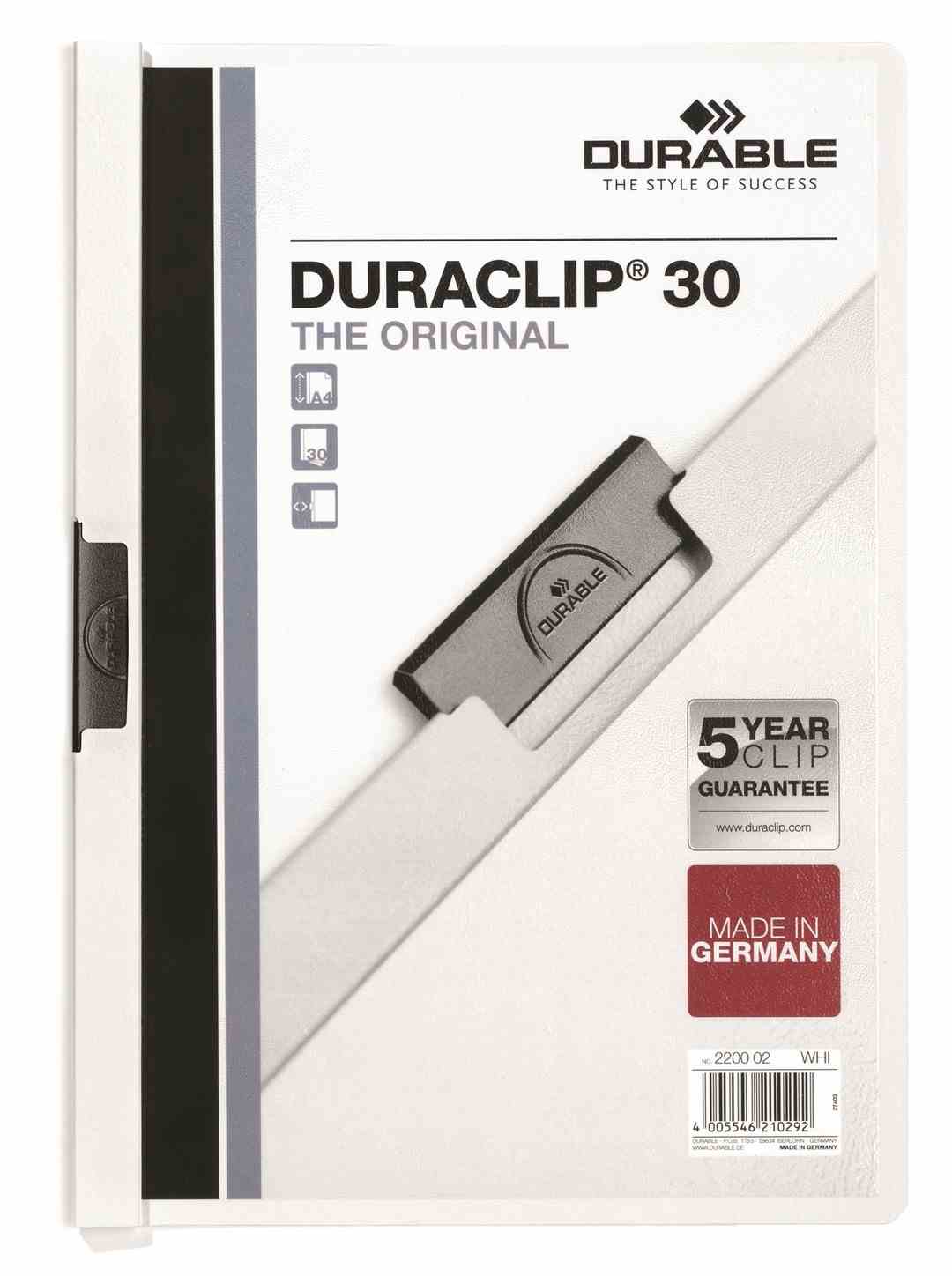 DURACLIP® Original 30, skoroszyt zaciskowy A4, 1-30 kart.