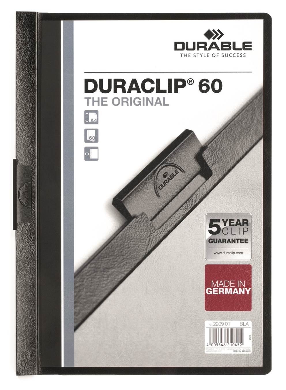 DURACLIP® Original 60, skoroszyt zaciskowy A4, 1-60 kart. czarny