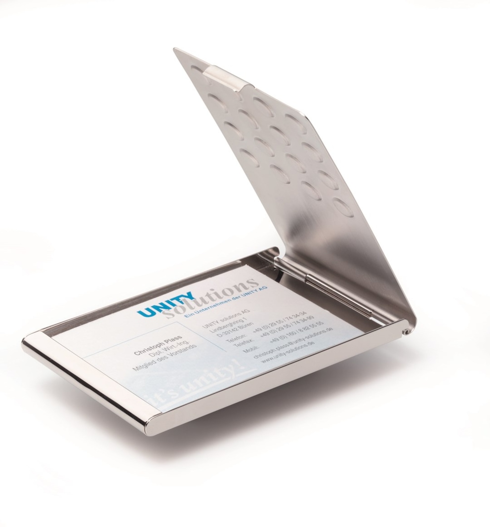 BUSINESS CARD BOX chrome Chrom, etui na wizytówki (20 szt.) srebrny