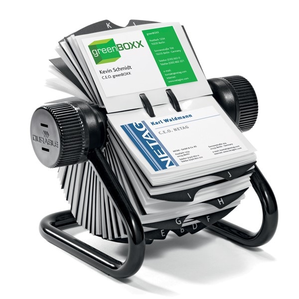 Visifix wizytownik obrotowy na 400 wizytówek,   przekładki alfabetyczne A-Z. czarny