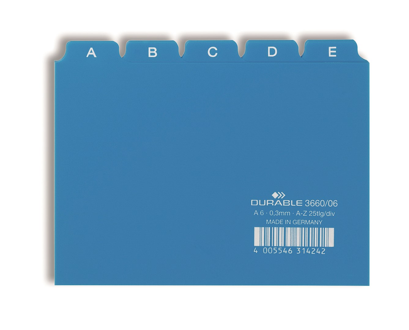 Przekładki A6 25 szt. 5/5 do kartoteki z wydrukowanymi indeksami 25mm niebieski