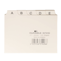 Przekładki A7 25 szt. 5/5 do kartoteki z wydrukowanymi indeksami 20mm biały