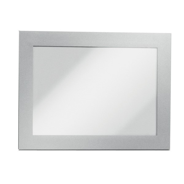 DURAFRAME A6 Samoprzylepna ramka informacyjna z uchylną przednią stroną srebrny op. (2 szt.)