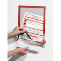 DURAFRAME A4  Samoprzylepna ramka informacyjna z uchylną przednią stroną, op. 10 szt. czerwony