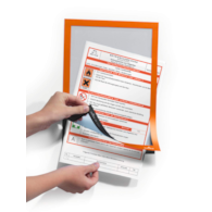 DURAFRAME A4  Samoprzylepna ramka informacyjna z uchylną przednią stroną, op. 10 szt. pomarańczowy