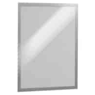 DURAFRAME A4  Samoprzylepna ramka informacyjna z uchylną przednią stroną, op. 10 szt. srebrny