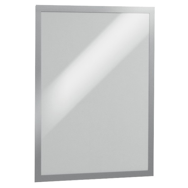 DURAFRAME A4  Samoprzylepna ramka informacyjna z uchylną przednią stroną, op. 10 szt. srebrny