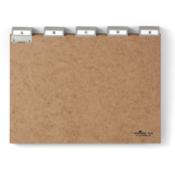 Przekładki A4 5/5 (A-Z) z preszpanu do kartoteki, z indeksami wsuwanymi 40mm, brązowy