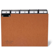 Przekładki A5 5/5 (A-Z) z preszpanu do kartoteki, z indeksami wsuwanymi 40mm brązowy