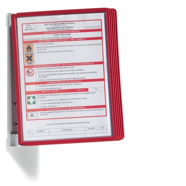 VARIO® WALL 5, zestaw ścienny z 5 panelami A4 czerwony