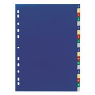 Przekładki PP A4, kolorowe indeksy, A-Z, 20 części 5-kolorowy