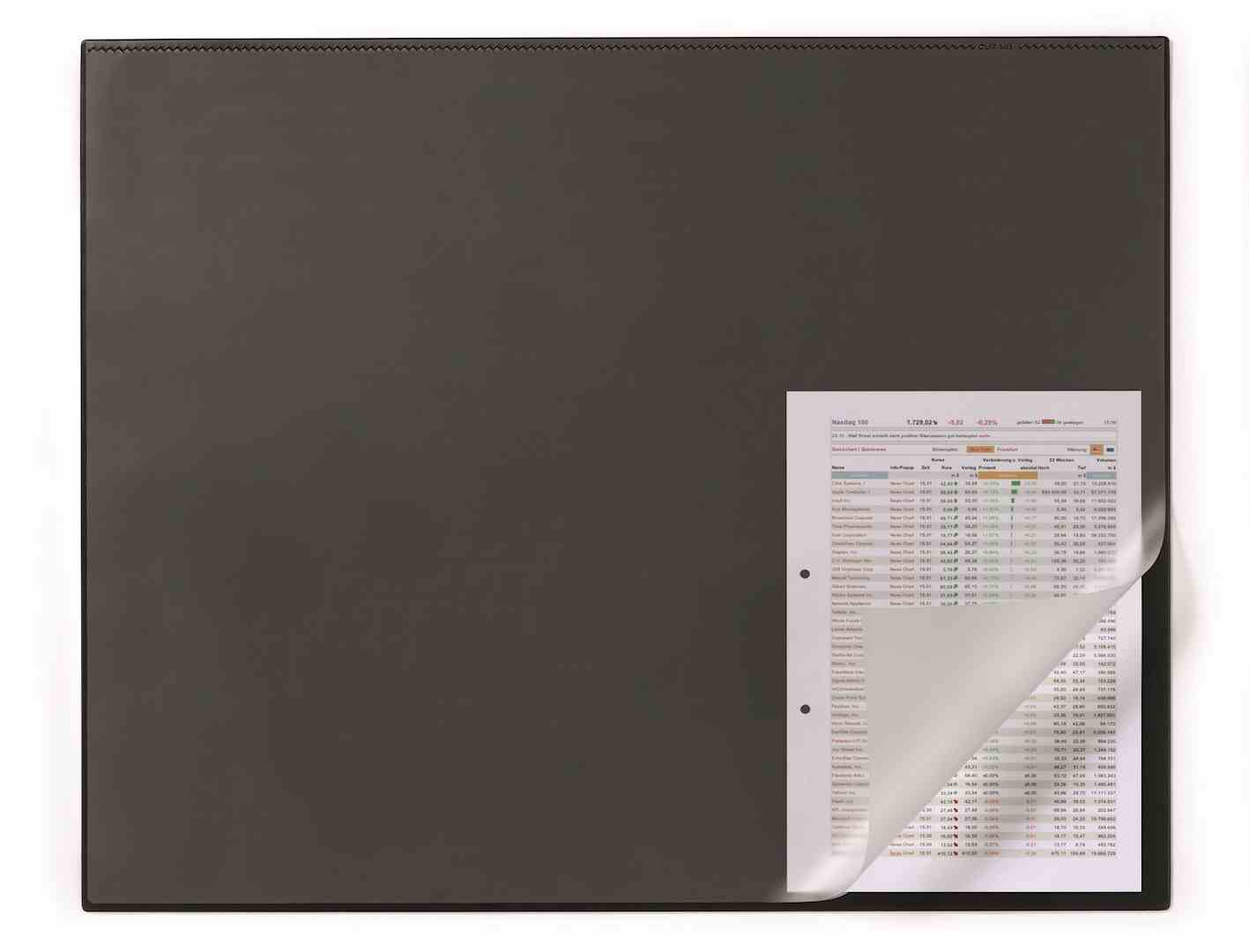Podkład na biurko z zabezpieczeniem krawędzi, 650x500 mm czarny