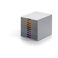 VARICOLOR 10, pojemnik z dziesięcioma kolorowymi szufladkami. Wymiary: 280x292x356 mm (WxSxG) 5-kolorowy