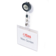 Identyfikator 60x90 mm z mechanizmem ściągającym przezroczysty op. (10 kpl.)