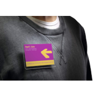 Identyfikator samolaminujący z samoprzylepnym kombi-klipem. 54x90 mm przezroczysty op. (25 szt.)