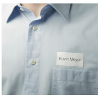 Identyfikator samoprzylepny z materiału 30x60 mm biały op. (20 arkuszy)