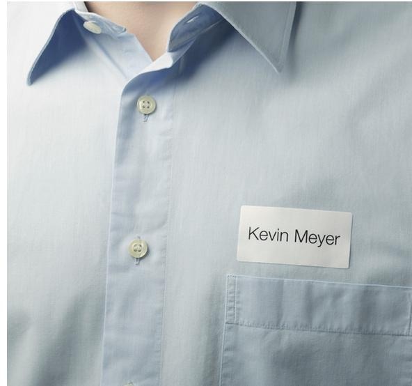 Identyfikator samoprzylepny z materiału 30x60 mm biały op. (20 arkuszy)