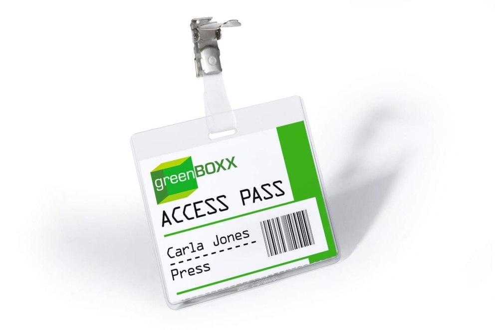 Identyfikator 60x90 mm z obrotowym klipem przezroczysty op. (25 szt.)