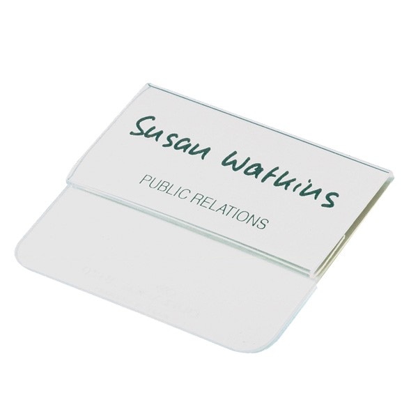 Identyfikator z klapką do kieszonki 40x75 mm przezroczysty op. (25 szt.)