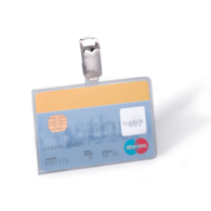 Etui do kart identyfikacyjnych 54x85 mm z klipem przezroczysty op. (25 szt.)