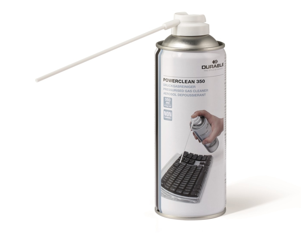 POWERCLEAN sprężone powietrze 350 ml, niepalne przezroczysty