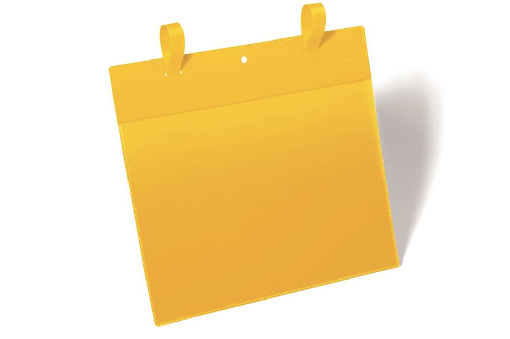 Kieszeń magazynowa z paskami montażowymi A4 pozioma żółty op.(50 szt.)