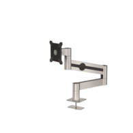 Uchwyt PRO z ramieniem do 1 monitora, mocowanie w otworze blatu srebrny