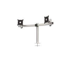 Uchwyt PRO do 2 monitorów, mocowanie w otworze blatu srebrny