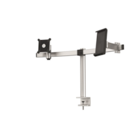 Uchwyt PRO do 1 monitora i 1 tabletu, mocowanie do blatu srebrny