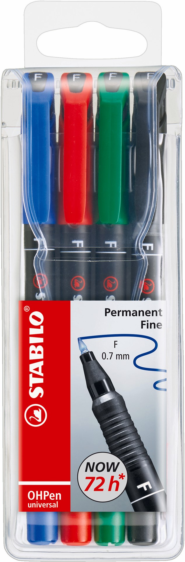 Foliopis STABILO OHPen F permanentny etui 4 szt.