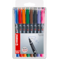Foliopis STABILO OHPen S permanentny etui 8 szt.
