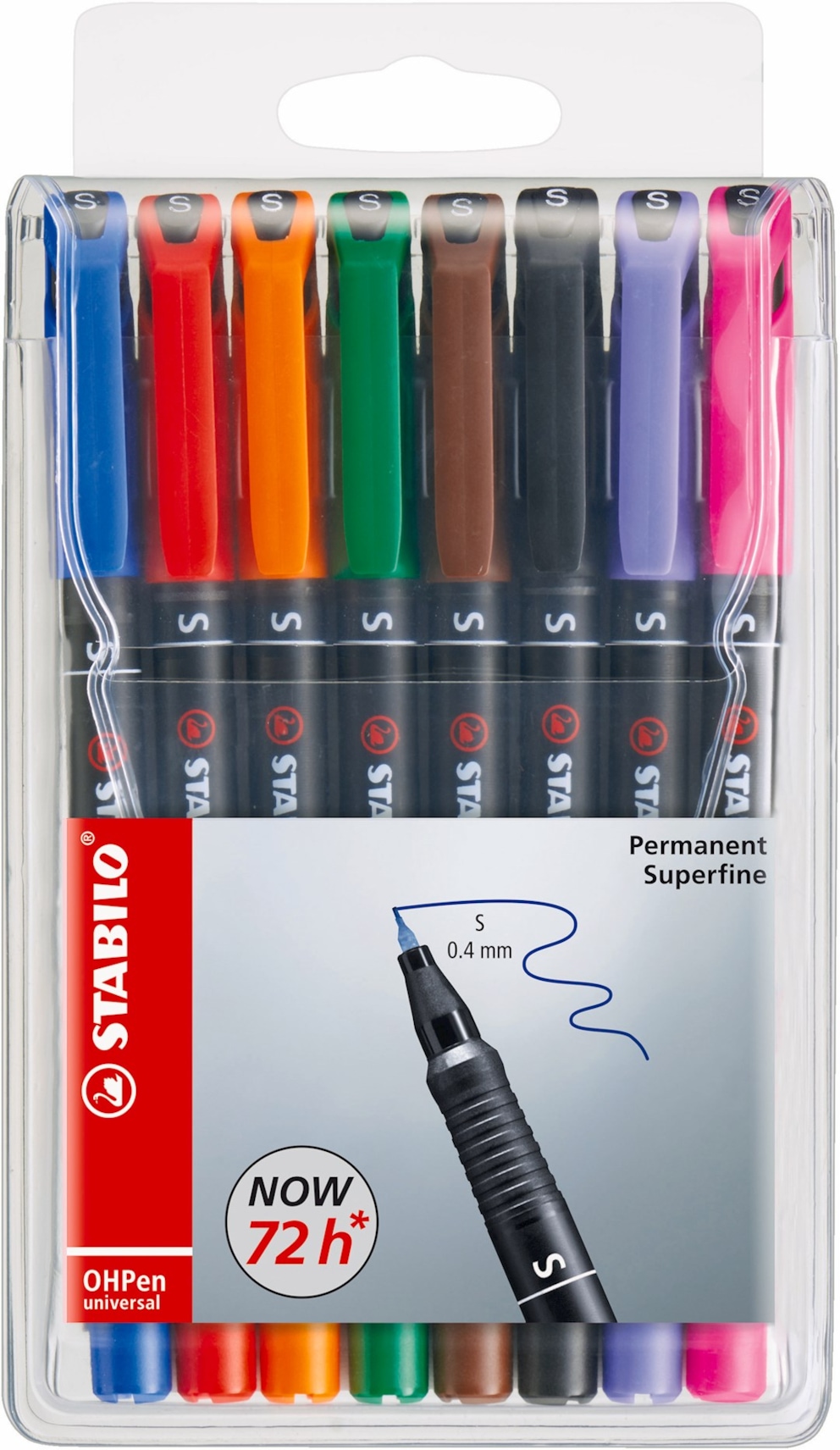 Foliopis STABILO OHPen S permanentny etui 8 szt.