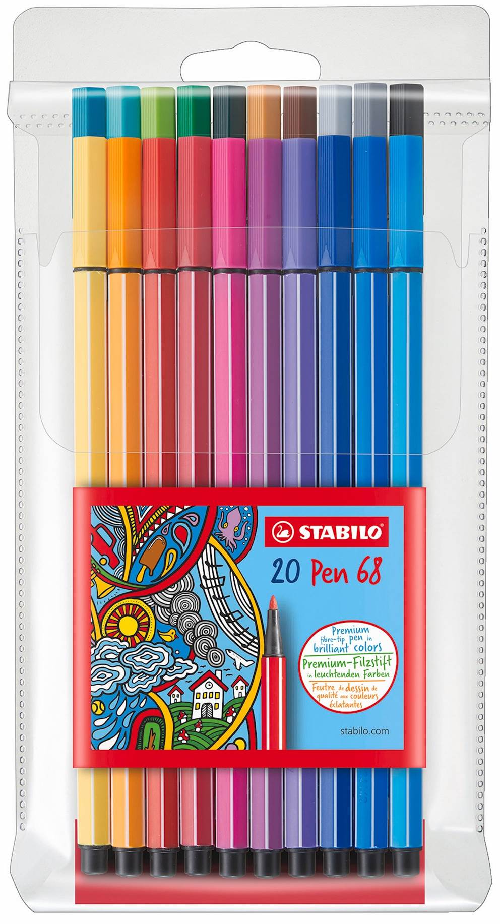 Flamaster STABILO Pen 68 etui z zawieszką 20 szt.