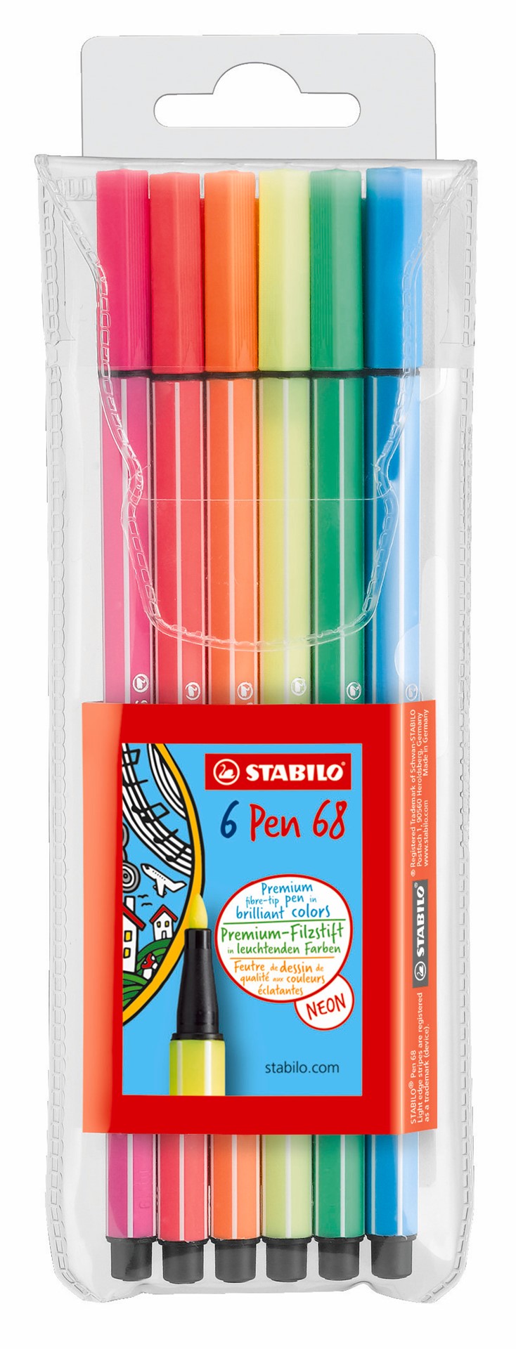 Flamaster STABILO Pen 68 neon etui 6 szt.