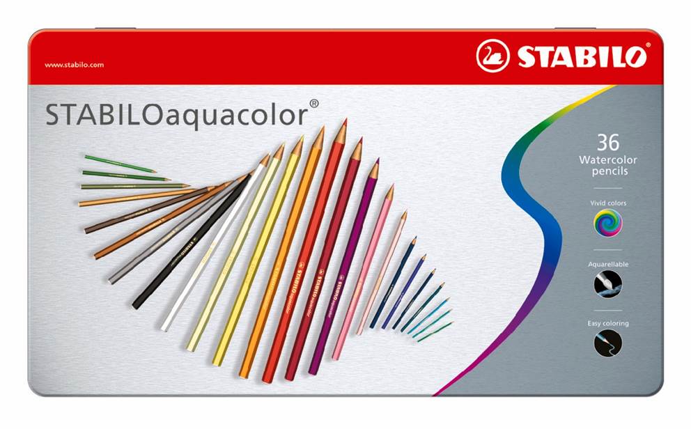 Kredka drewniana STABILO aquacolor metalowe etui 36 szt.