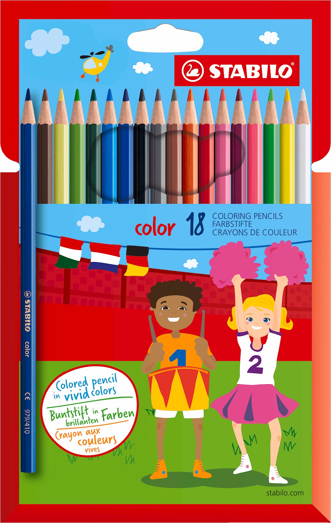 Kredka drewniana STABILO color etui kartonowe z zawieszką 18 szt. neon