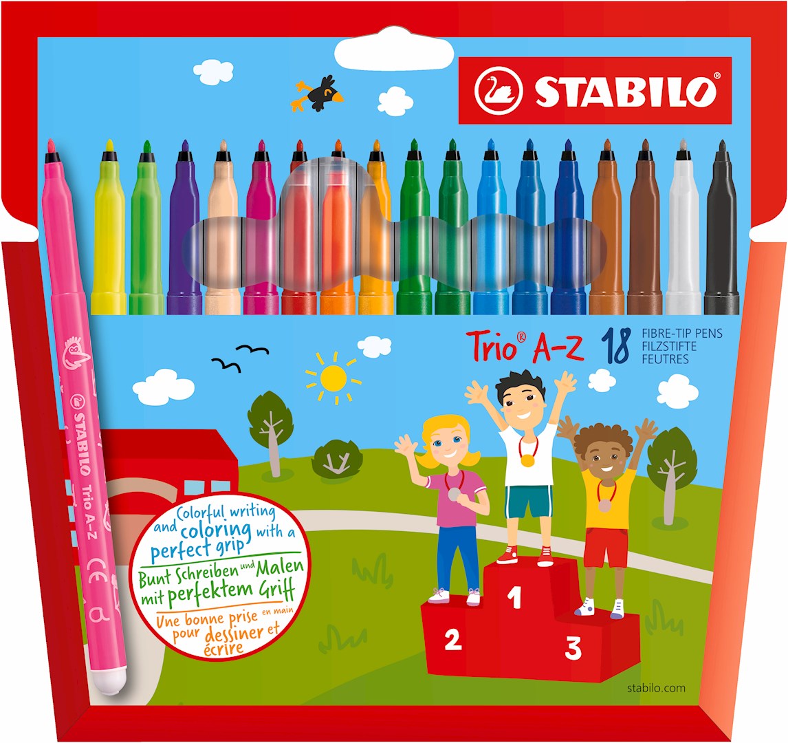 Flamaster STABILO Trio A-Z  etui kartonowe 18 szt.