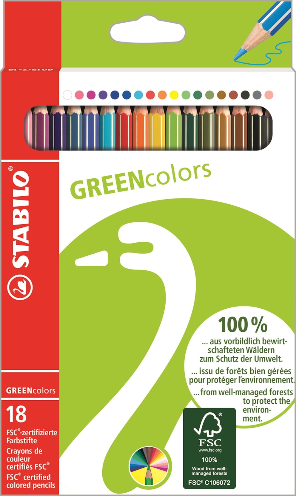 Kredka drewniana STABILO GREENcolors etui 18 szt. FSC