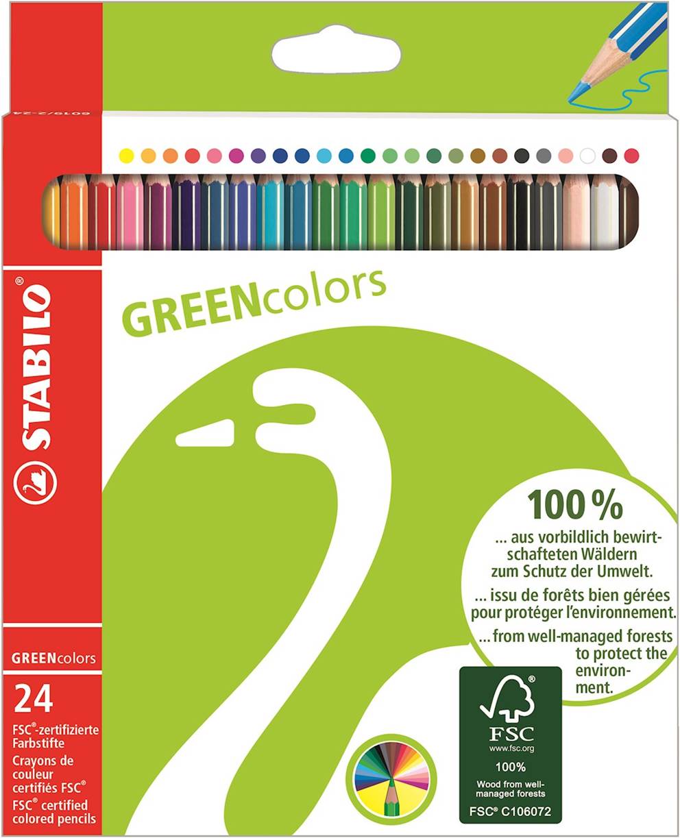 Kredka drewniana STABILO GREENcolors etui 24 szt. FSC
