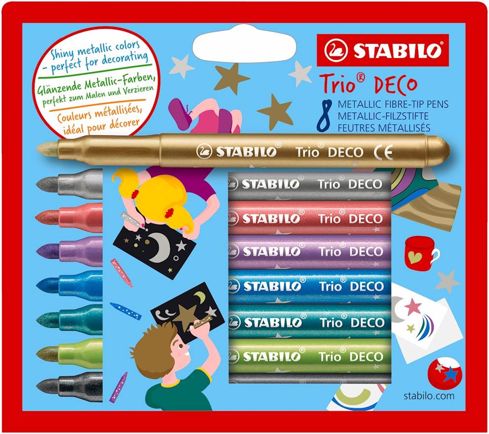 Flamaster STABILO Trio Deco etui kartonowe 8 szt.