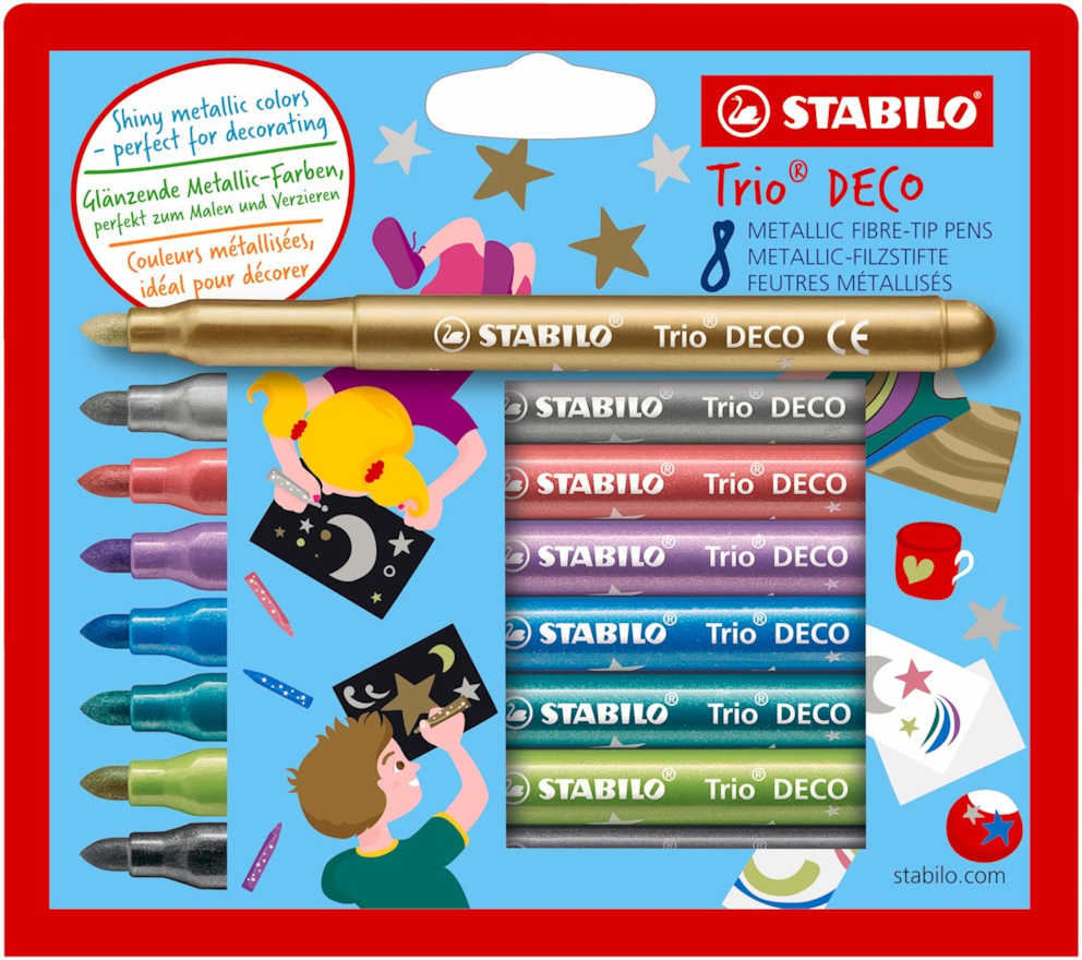 Flamaster STABILO Trio Deco etui kartonowe 8 szt.