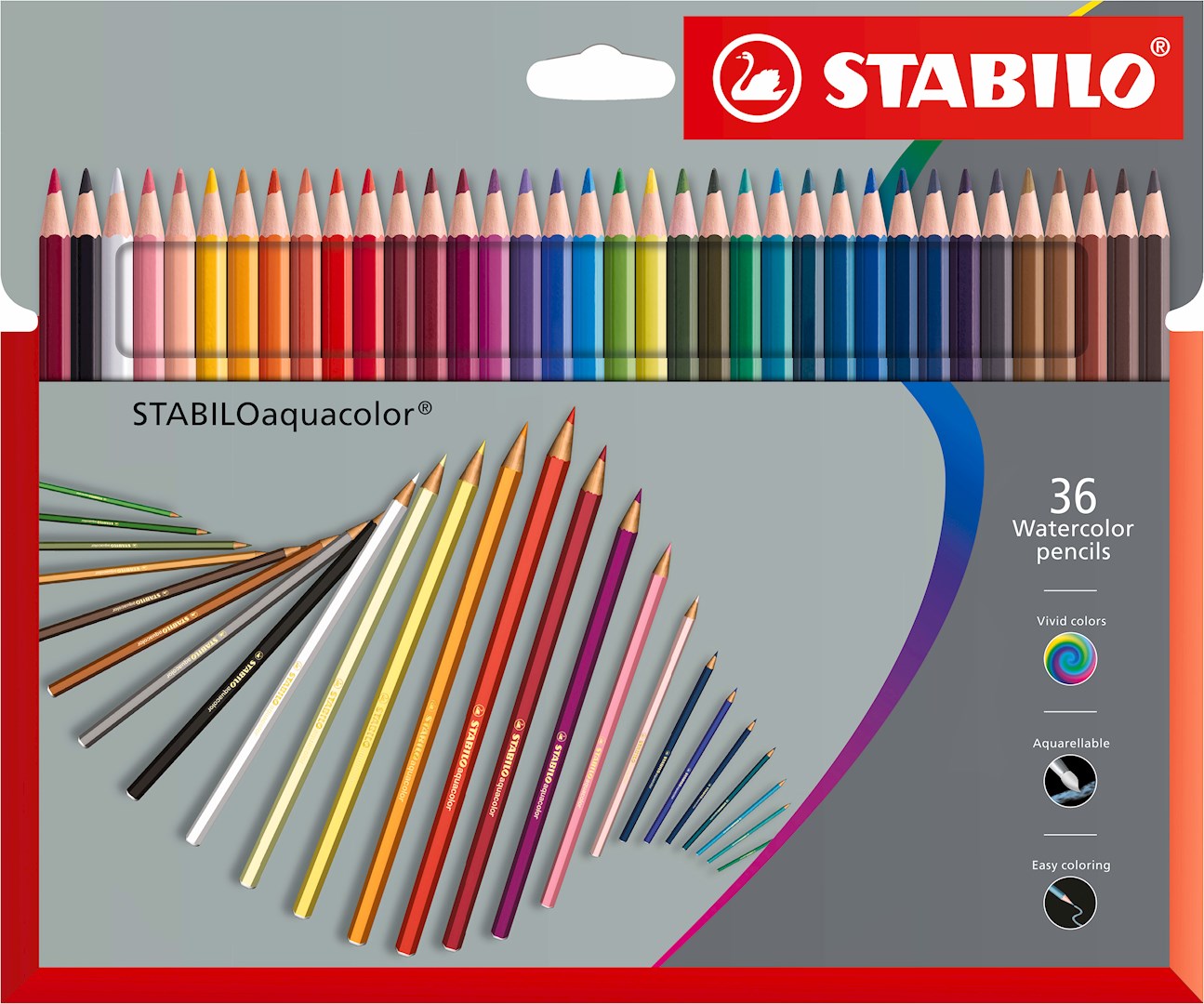 Kredka drewniana STABILO aquacolor etui 36 szt.