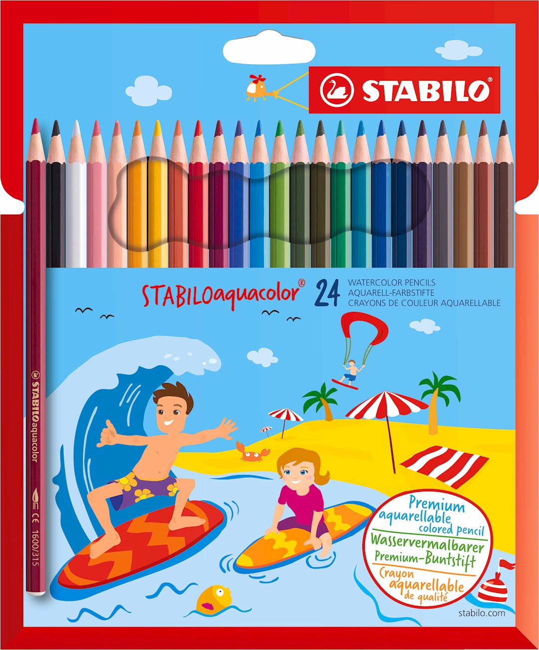 Kredka drewniana STABILO aquacolor etui 24 szt.