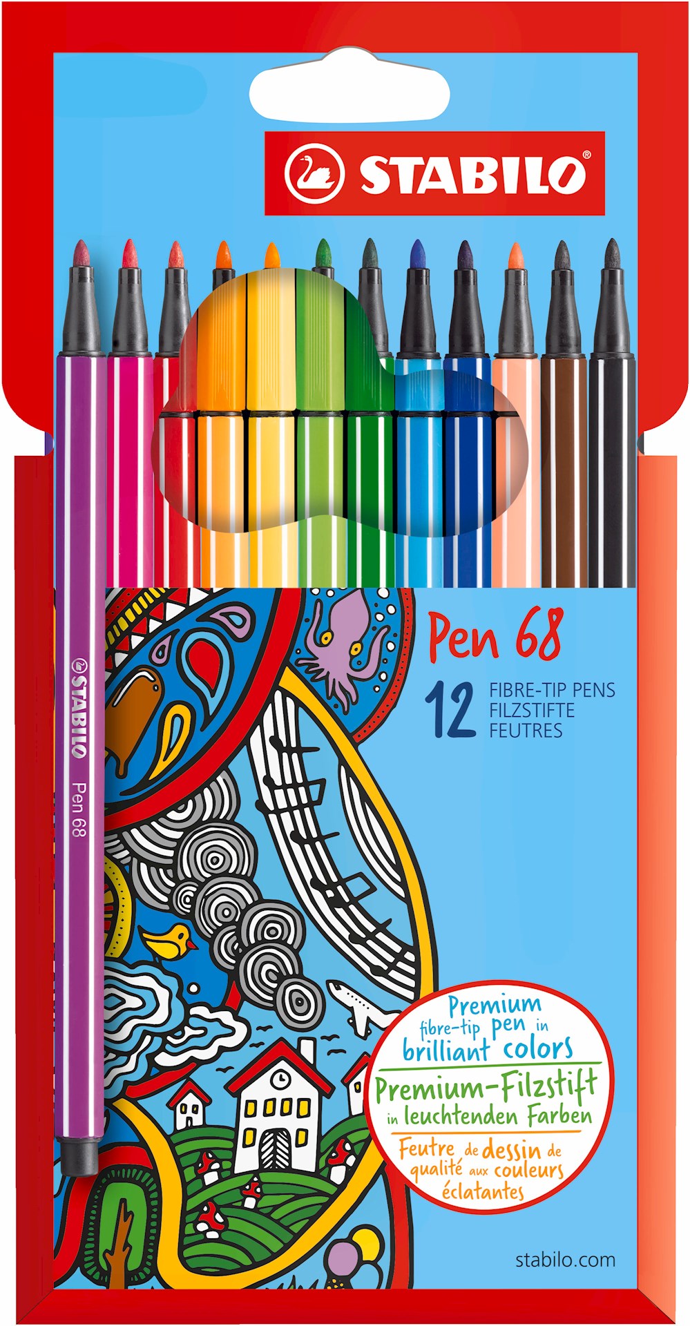 Flamaster STABILO Pen 68 etui kartonowe 12 szt.