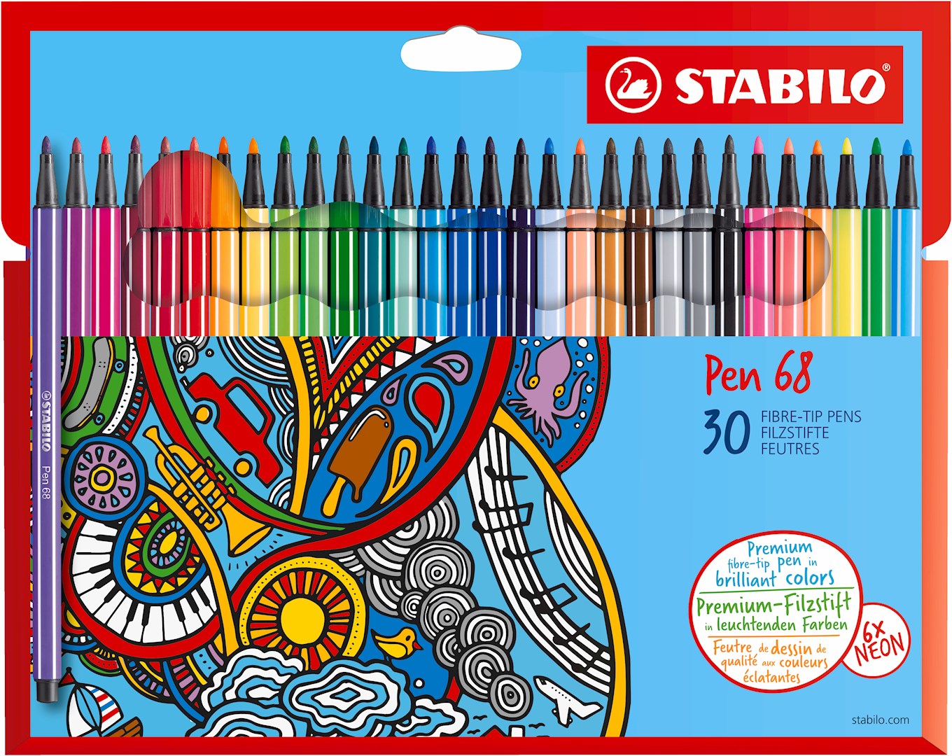 Flamaster STABILO Pen 68 etui kartonowe 30 szt.